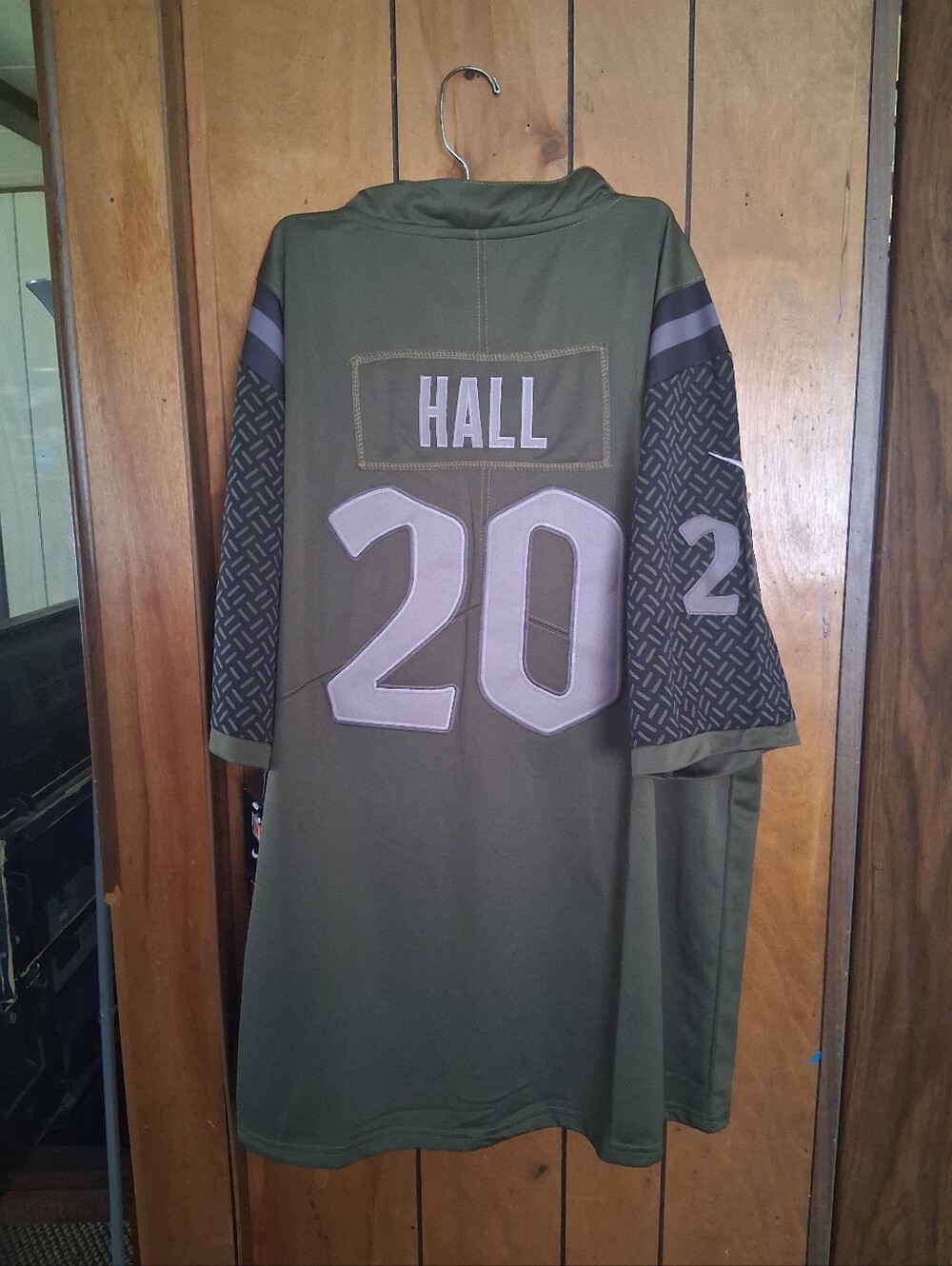 Mystery Sports Card With Breece Hall New York Jets XXL Jersey